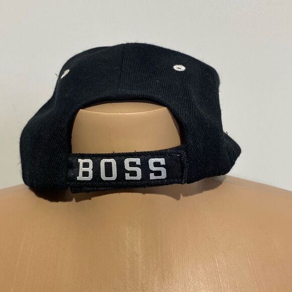 I'm the BOSS Men's Black Cotton Strapback Baseball Cap Hat Adjustable One Size - Picture 3 of 10